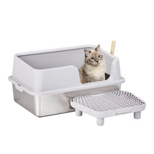 Load image into Gallery viewer, Stainless Steel Cat Litter Box with Lid