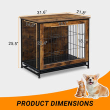 Load image into Gallery viewer, Large Double Door Wooden Dog Cage Furniture