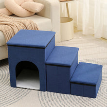 Load image into Gallery viewer, HiFuzzyPet Foldable Dog Stairs with Storage for Elderly Pets