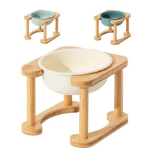Load image into Gallery viewer, Elevated Dog Bowls with Bamboo Stand