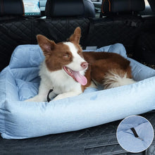 Load image into Gallery viewer, Large Travel Safety Dog Car Back Seat Bed with Seat Belt