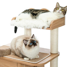 Load image into Gallery viewer, Hifuzzypet Modern Wooden Cat Tree Multi-Level Cat Tower With 2 Cozy Condos