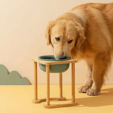 Load image into Gallery viewer, Elevated Dog Bowls with Bamboo Stand