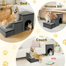 Load image into Gallery viewer, HiFuzzyPet Foldable Dog Stairs with Storage for Elderly Pets