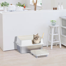 Load image into Gallery viewer, Stainless Steel Cat Litter Box with Lid