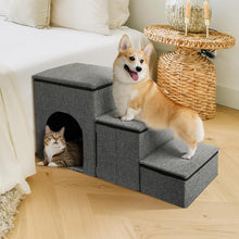 Load image into Gallery viewer, HiFuzzyPet Foldable Dog Stairs with Storage for Elderly Pets