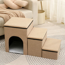 Load image into Gallery viewer, HiFuzzyPet Foldable Dog Stairs with Storage for Elderly Pets