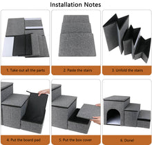 Load image into Gallery viewer, HiFuzzyPet Foldable Dog Stairs with Storage for Elderly Pets