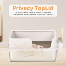 Load image into Gallery viewer, Stainless Steel Cat Litter Box with Lid