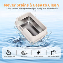 Load image into Gallery viewer, Stainless Steel Cat Litter Box with Lid