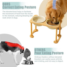 Load image into Gallery viewer, Elevated Dog Bowls with Bamboo Stand