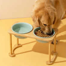 Load image into Gallery viewer, Elevated Dog Bowls with Bamboo Stand