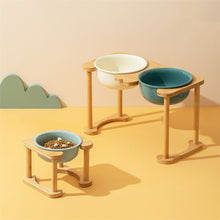 Load image into Gallery viewer, Elevated Dog Bowls with Bamboo Stand
