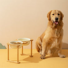 Load image into Gallery viewer, Elevated Dog Bowls with Bamboo Stand