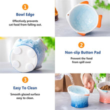 Load image into Gallery viewer, Cute Fish Shape Ceramic Raised Cat Bowls