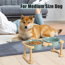 Load image into Gallery viewer, Elevated Dog Bowls with Bamboo Stand