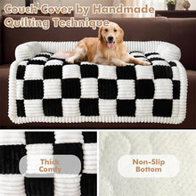 Load image into Gallery viewer, Cream Square Plaid Cozy Dog Bed Sofa Protector Cover