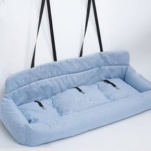 Load image into Gallery viewer, Large Travel Safety Dog Car Back Seat Bed with Seat Belt