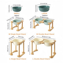 Load image into Gallery viewer, Elevated Dog Bowls with Bamboo Stand