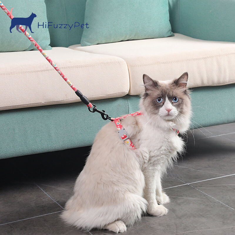 Adjustable Cat Harness and Leash, Escapeproof Cat Harness for Walking