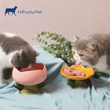 Load image into Gallery viewer, HiFuzzyPet Flower Shape Ceramic Raised Cat Bowl