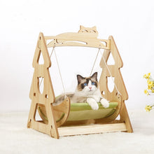 Load image into Gallery viewer, HiFuzzyPet Cat Hammock Wooden Pet Hanging Swing For Small Medium Cats