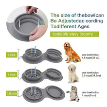 Load image into Gallery viewer, HiFuzzyPet Collapsible Silicone Double Dog Bowl For Travel