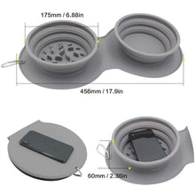 Load image into Gallery viewer, HiFuzzyPet Collapsible Silicone Double Dog Bowl For Travel