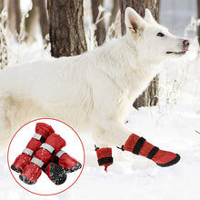 Load image into Gallery viewer, waterproof red dog boots for winter