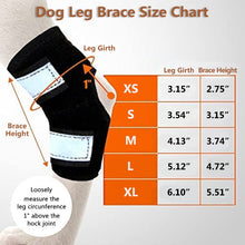 Load image into Gallery viewer, dog leg hock brace size chart