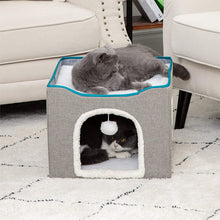 Load image into Gallery viewer, gery indoor cat bed house