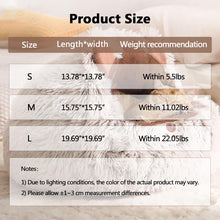 Load image into Gallery viewer, calming cat bed size chart