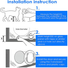 Load image into Gallery viewer, HiFuzzyPet 4 Locking Ways Cat Door For Patios Screen Door & Windows