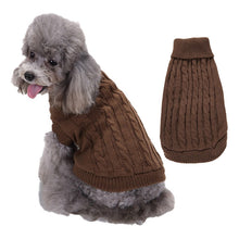 Load image into Gallery viewer, Brown Turtleneck Dog Sweater