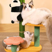 Load image into Gallery viewer, HiFuzzyPet Sisal Flower Cat Tree with Panda Doll