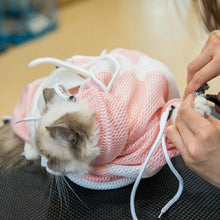 Load image into Gallery viewer, HiFuzzyPet Adjustable Mesh Cat Bath Bag