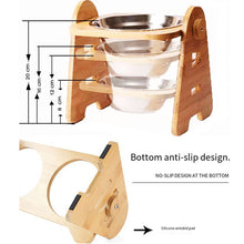 Load image into Gallery viewer, HiFuzzyPet Wooden Elevated Dog Bowls