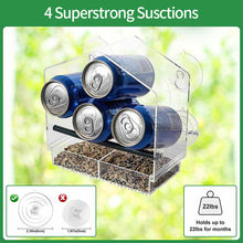 Load image into Gallery viewer, HiFuzzyPet Window Bird Feeder,Wild Bird Feeders with 4 Super Strong Suction