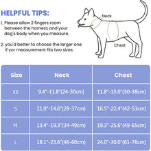 Load image into Gallery viewer, dog vest harnesses size chart