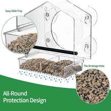 Load image into Gallery viewer, HiFuzzyPet Window Bird Feeder,Wild Bird Feeders with 4 Super Strong Suction