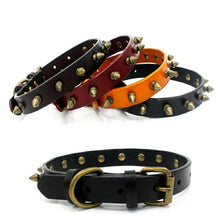 Load image into Gallery viewer, HiFuzzyPet Leather Spiked Dog Collars