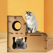 Load image into Gallery viewer, Double Decker Cardboard Cat House Scratcher