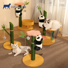 Load image into Gallery viewer, HiFuzzyPet Sisal Flower Cat Tree with Panda Doll