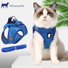 Load image into Gallery viewer, HiFuzzyPet Air Mesh Cat Harness and Leash Set