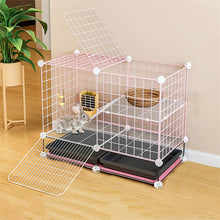 Load image into Gallery viewer, HiFuzzyPet Patchable Rabbit Cage with Ramp, 2-storey Bunny Cage with Playpen Indoor
