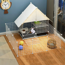 Load image into Gallery viewer, HiFuzzyPet Patchable Rabbit Cage with Ramp, 2-storey Bunny Cage with Playpen Indoor