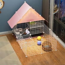 Load image into Gallery viewer, HiFuzzyPet Patchable Rabbit Cage with Ramp, 2-storey Bunny Cage with Playpen Indoor