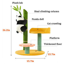 Load image into Gallery viewer, HiFuzzyPet Sisal Flower Cat Tree with Panda Doll