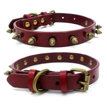 Load image into Gallery viewer, HiFuzzyPet Leather Spiked Dog Collars