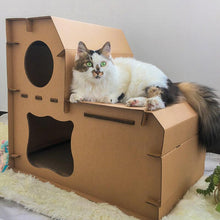Load image into Gallery viewer, Double Decker Cardboard Cat House Scratcher
